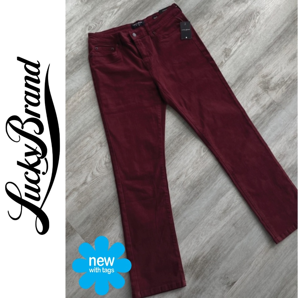 NWT 🦋 LUCKY BRAND Wine Straight Leg pants | Size: 8/29 - Picture 13 of 13